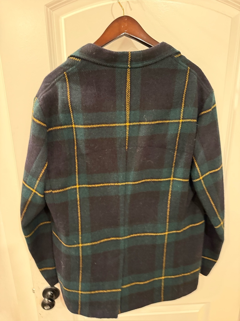 Polo by Ralph Lauren Navy & Green Plaid Sport Coat with Gold Accents - Picture 3 of 15
